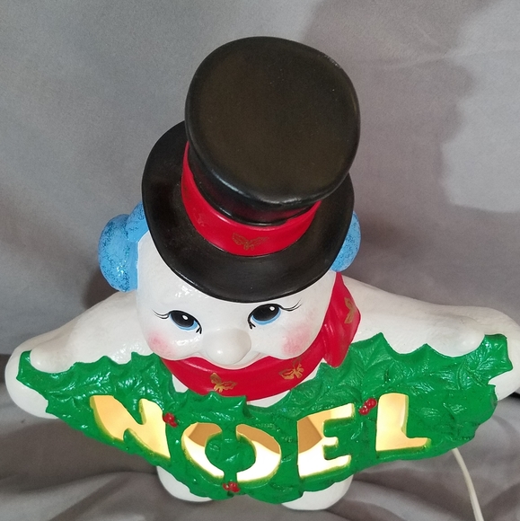 Vintage 1990's Light Up "Noel" Snowman | Handmade - Picture 5 of 14